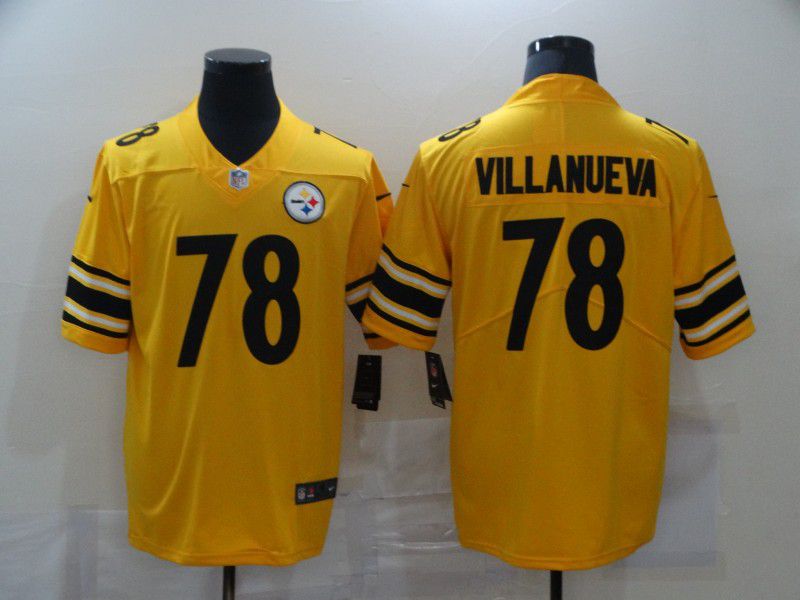 Men Pittsburgh Steelers #78 Villanueva Yellow Nike Vapor Untouchable Limited NFL Jersey
